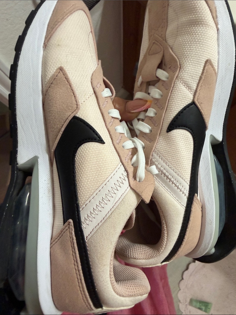 Nike Women's Beige and Black Retro Runner Sneaker - Picture 7 of 7
